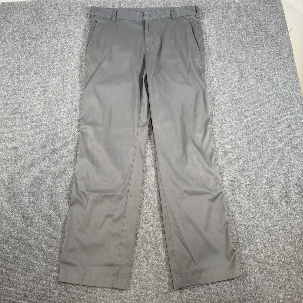 Nike Golf Pants Mens 34x32 Gray Dri‎ Fit Performance Chino Tech Stretch Swoosh